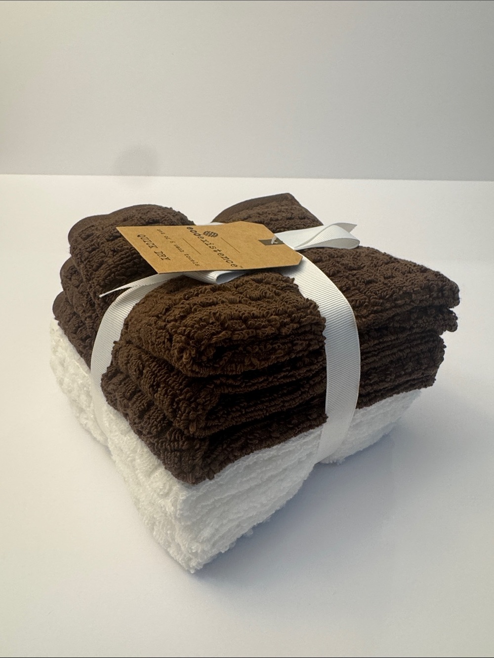 10pc ECOEXISTENCE Quick Dry 100% Cotton Oversized Bath Towel Set - Chocolate - Picture 7 of 11